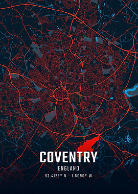 Coventry England City Map
