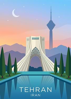 Tehran cityscape with Azadi Tower