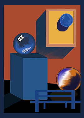 Abstract Still Life with Spheres