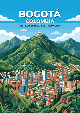 Bogota Colombia Cityscape Illustration