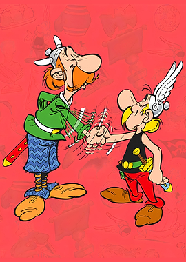 Asterix and Obelix shaking hands