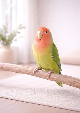 Lovebird perched on a branch