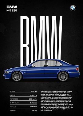BMW M5 E39 Performance Poster