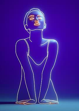 Neon Outline of a Woman