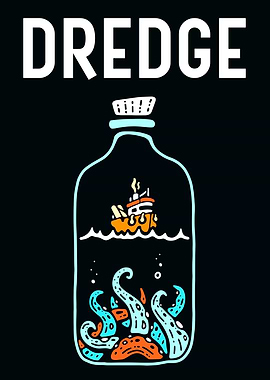 Dredge game art with boat and tentacles