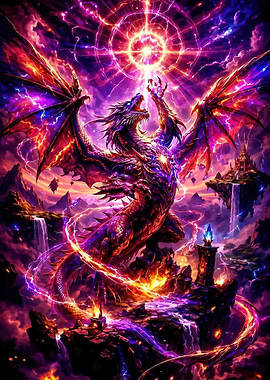 Dragon Unleashing Cosmic Energy