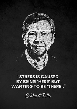 Eckhart Tolle STRESS IS Quote Poster