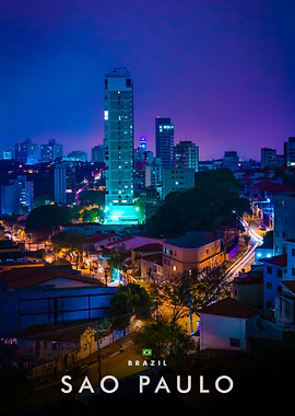 Sao Paulo Cityscape at Night