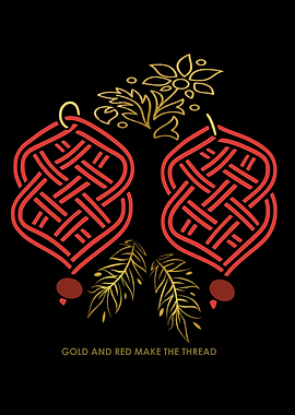 Gold and Red Celtic Knot Ornaments