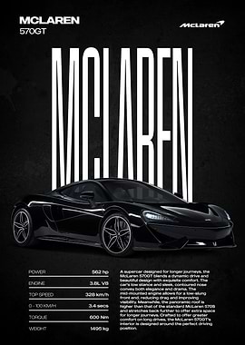 McLaren 570GT Black Sports Car