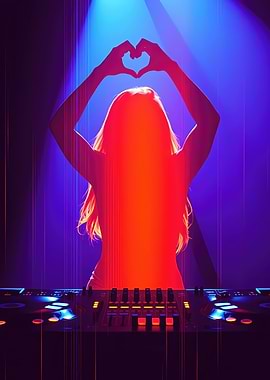 DJ making a heart shape with hands