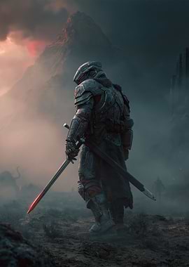 Fantasy Warrior with Bloody Sword