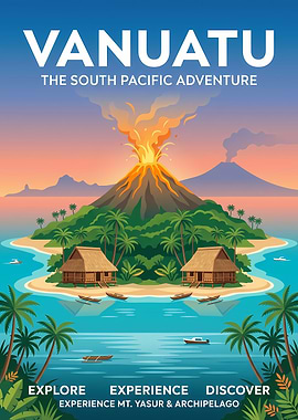 Vanuatu South Pacific Adventure Poster
