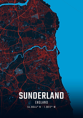 Sunderland England City Map