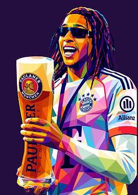 Football Player with Beer