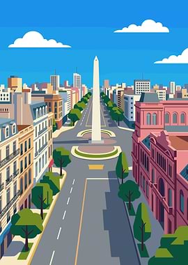 Obelisco de Buenos Aires cityscape