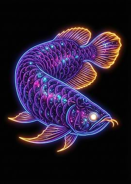 Neon Galaxy Arowana Fish