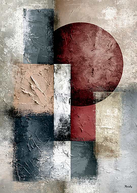Textured Geometry No. 1 Minimalist Abstract Wall Art