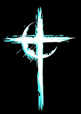 Abstract Cross and Crescent Symbol