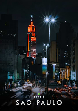 Sao Paulo Cityscape at Night