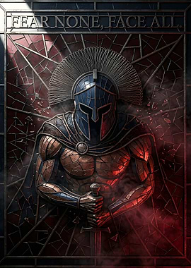 Spartan Warrior Stained Glass