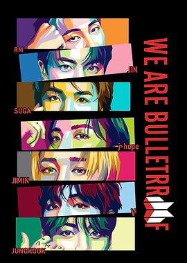 BTS Members Pop Art Portrait