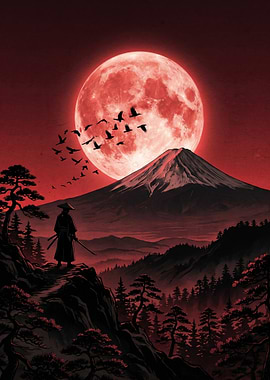 Samurai Under a Blood Moon