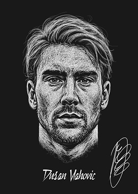Dusan Vlahovic Scribble Art