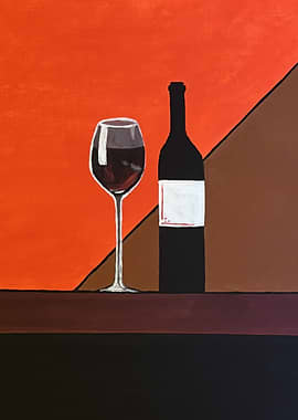 Wine Bottle and Glass