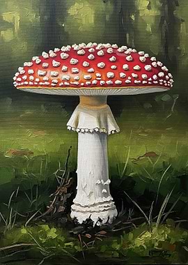 Amanita Muscaria Mushroom Painting