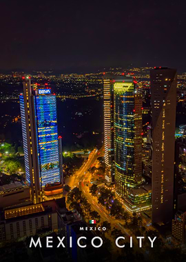 Mexico City Skyline at Night