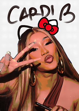Cardi B with Hello Kitty