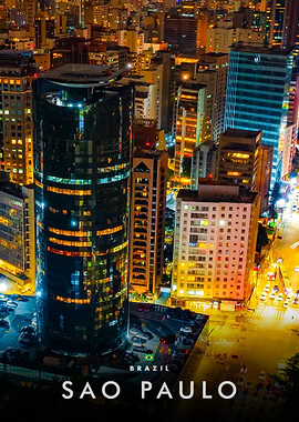 Sao Paulo Cityscape at Night