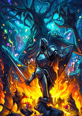 Knight in a mystical forest
