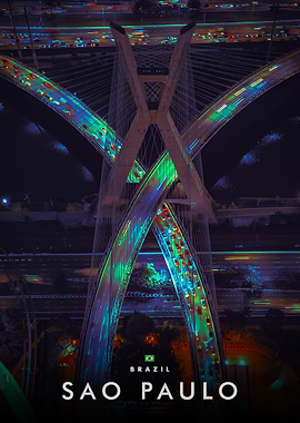 Sao Paulo Bridge at Night