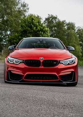 Orange BMW M4 Coupe Front View