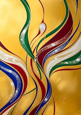 Abstract Swirling Golden Art