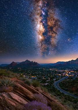 Milky Way Over Sedona Landscape
