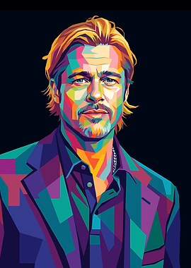 Brad Pitt Pop Art Portrait