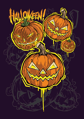 Halloween Pumpkins and Text