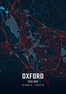 Oxford England City Map