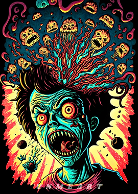 Horror Character with Exploding Head