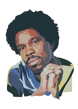 Portrait of a man with an afro