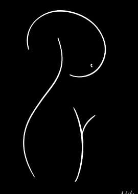 Minimalist Line Art of Female Torso
