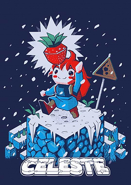Celeste Game Art with Strawberry
