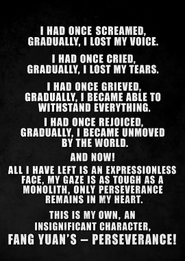Fang Yuan's Perseverance Quote