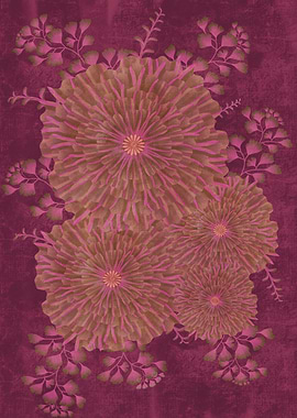 Floral Arrangement with Pink and Gold Flowers