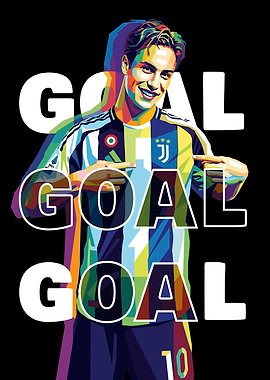 Football Player Goal Art