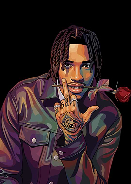 Man with Rose and Eye Tattoo