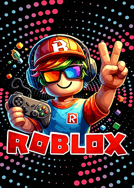 Roblox Gamer with Peace Sign